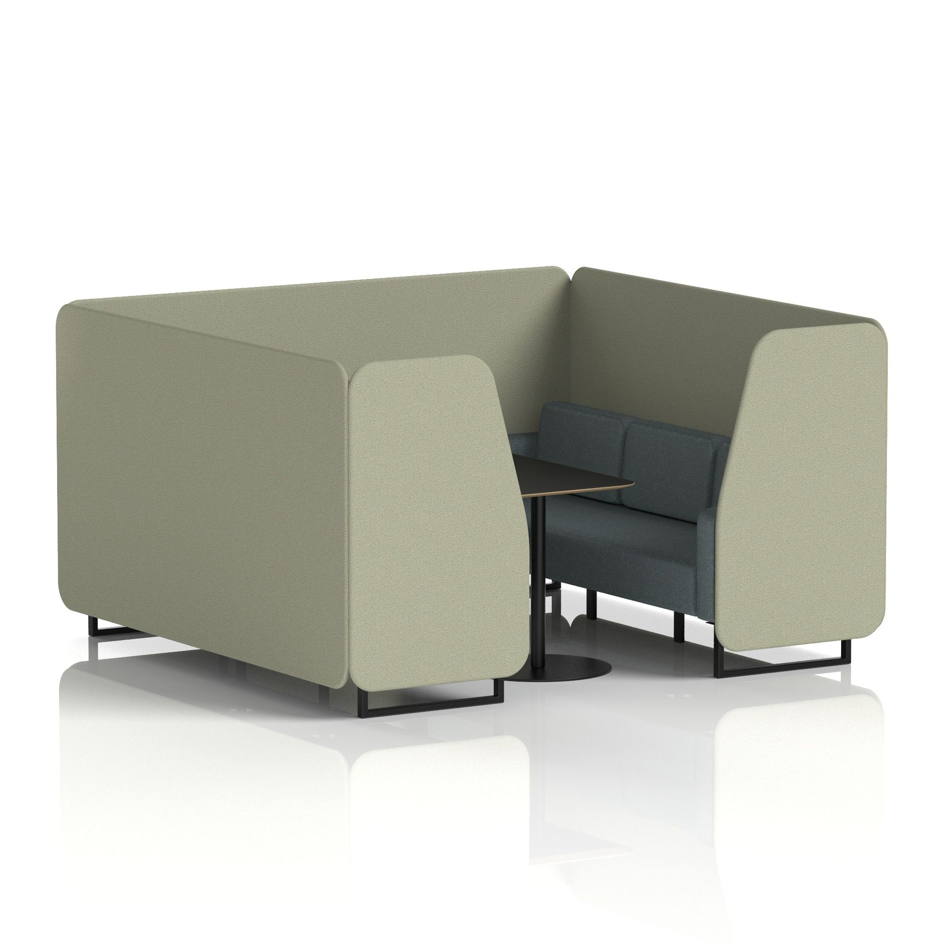 Brixworth Booth With Black Table In Two Tone