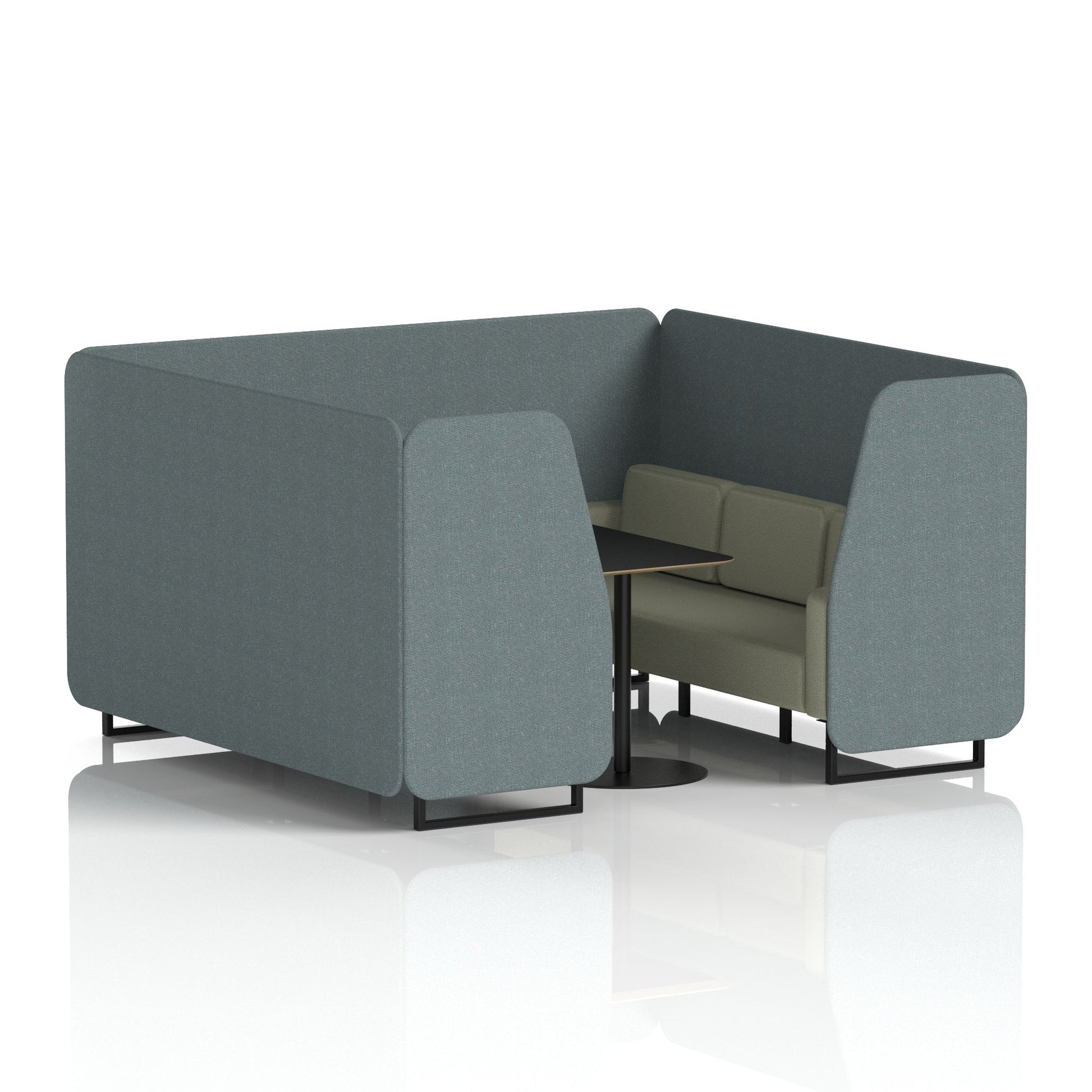 Brixworth Booth With Black Table In Two Tone