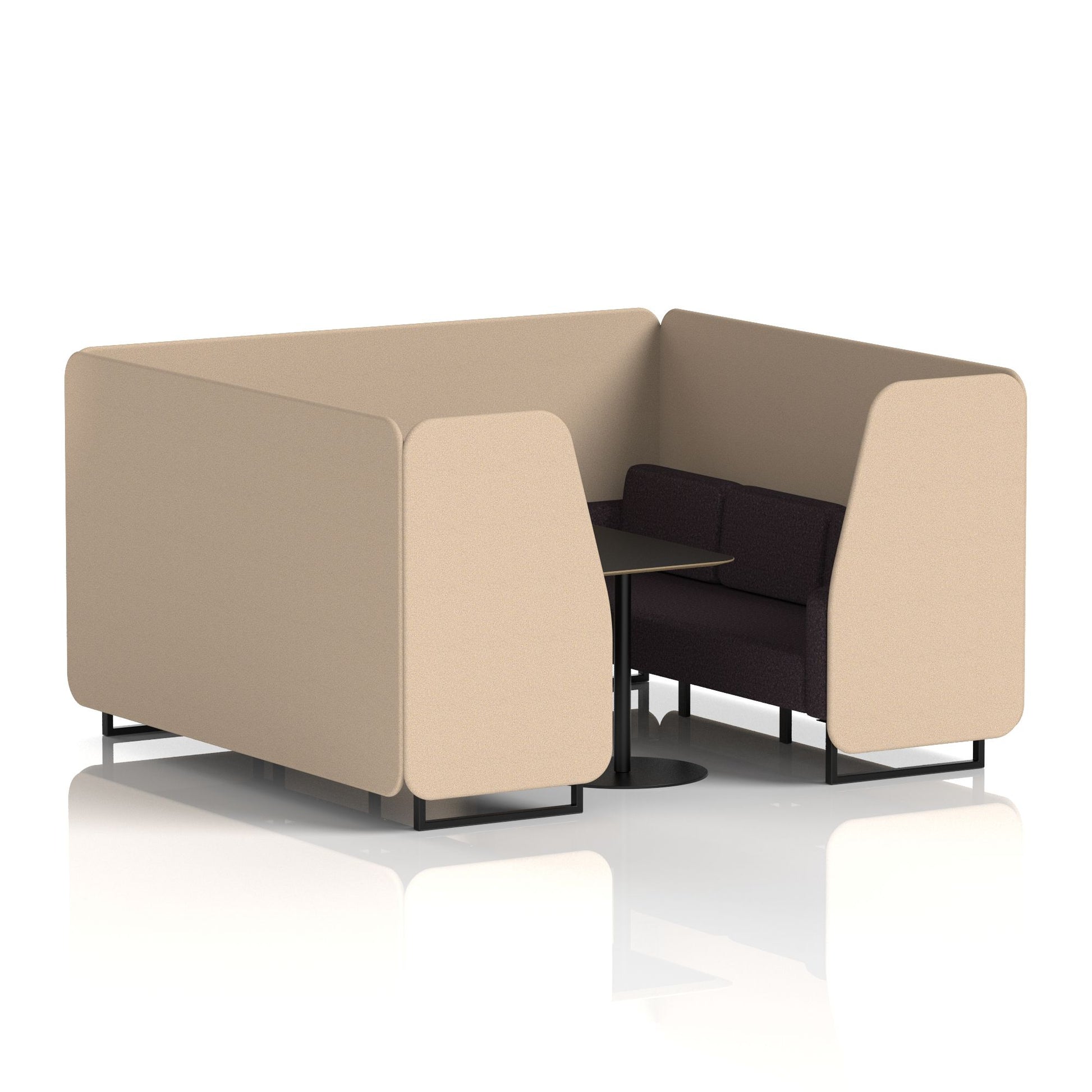 Brixworth Booth With Black Table In Two Tone