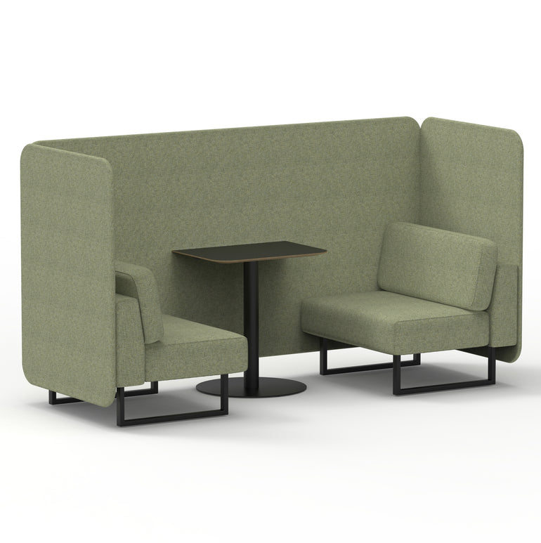 Brixworth Bench Booth With Black Table In Single Tone