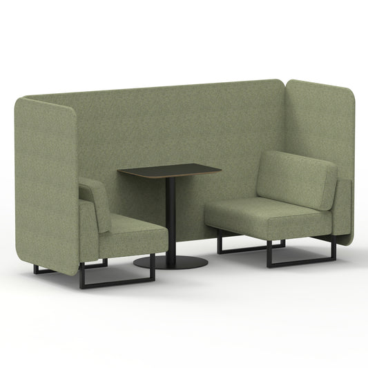Brixworth Bench Booth With Black Table In Single Tone