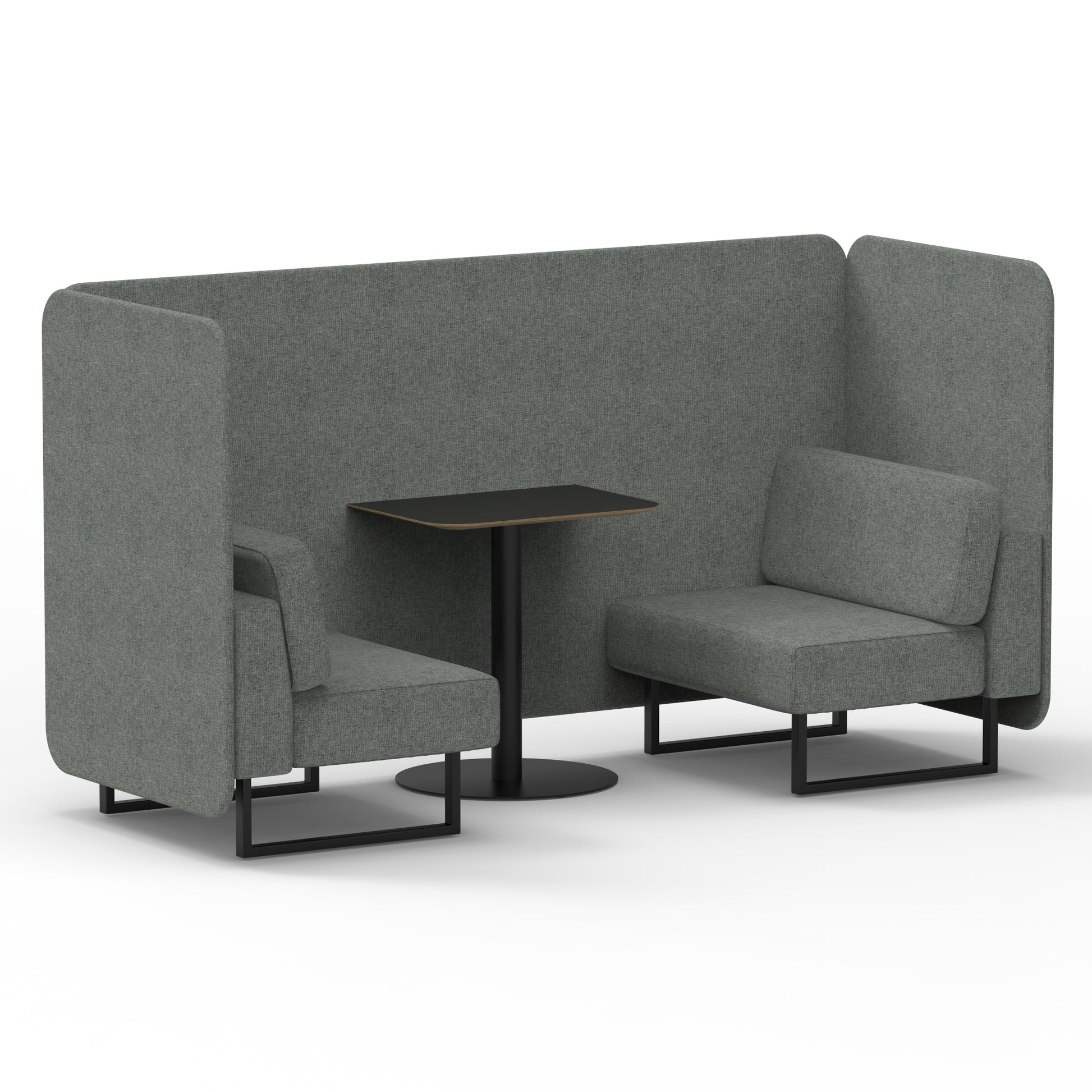 Brixworth Bench Booth With Black Table In Single Tone