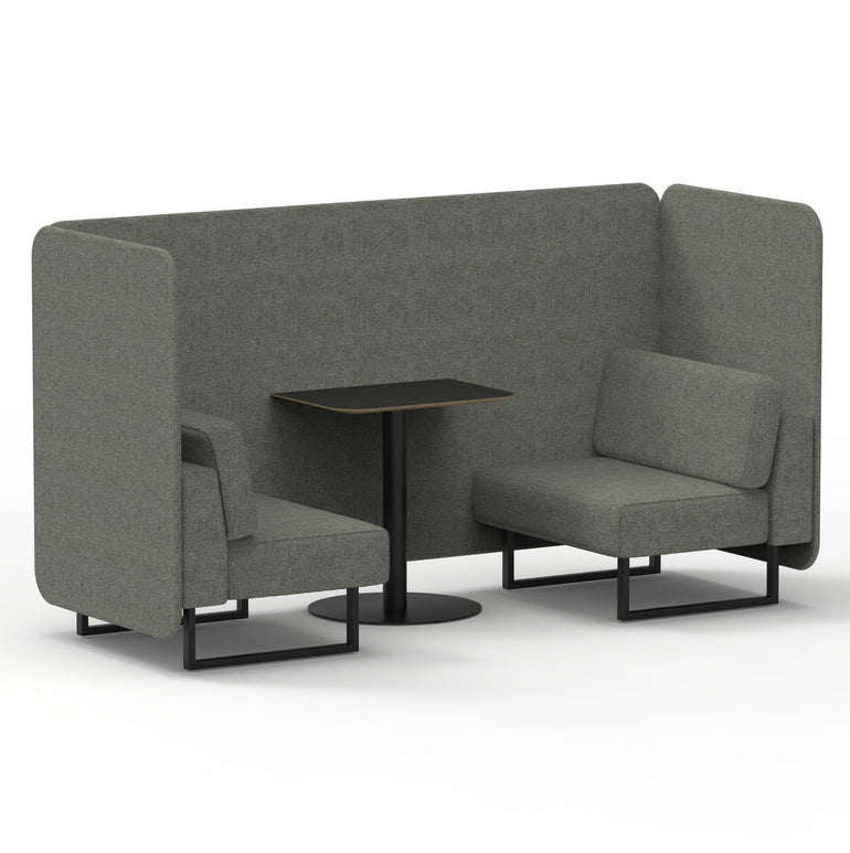 Brixworth Bench Booth With Black Table In Single Tone