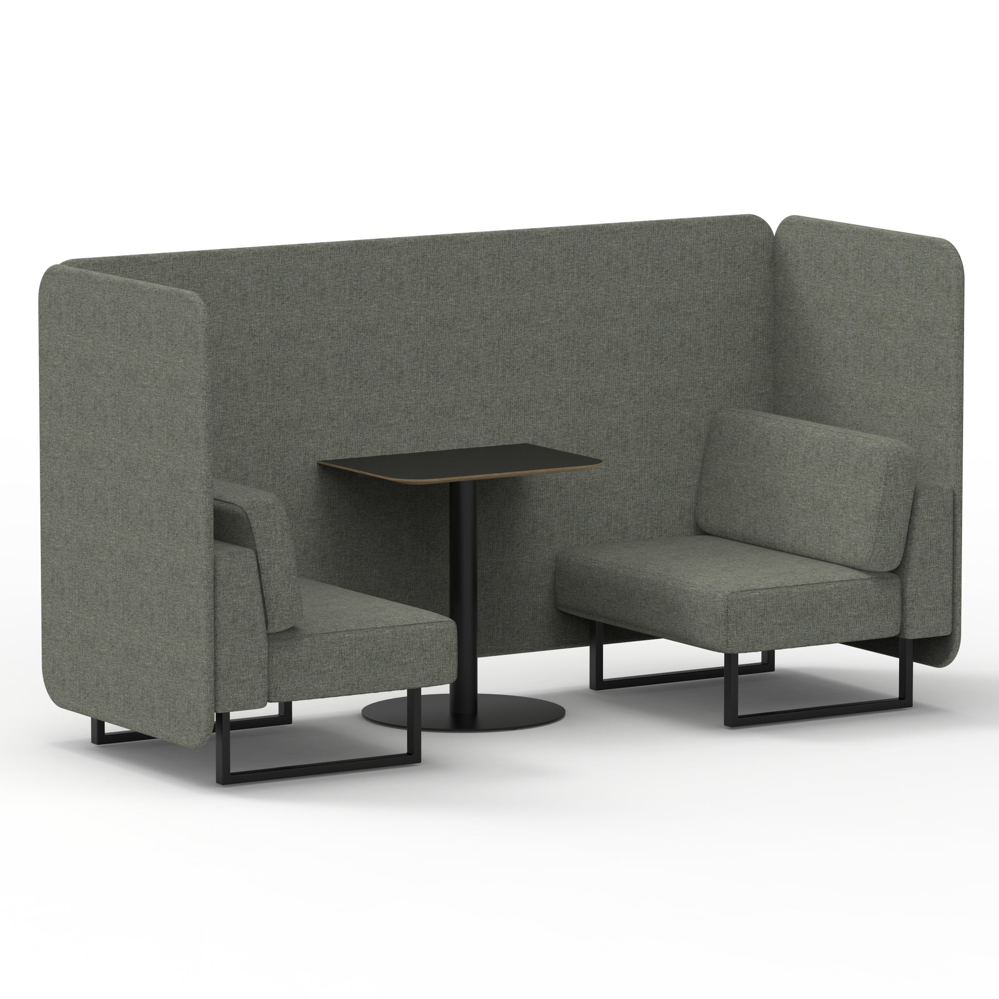 Brixworth Bench Booth With Black Table In Single Tone