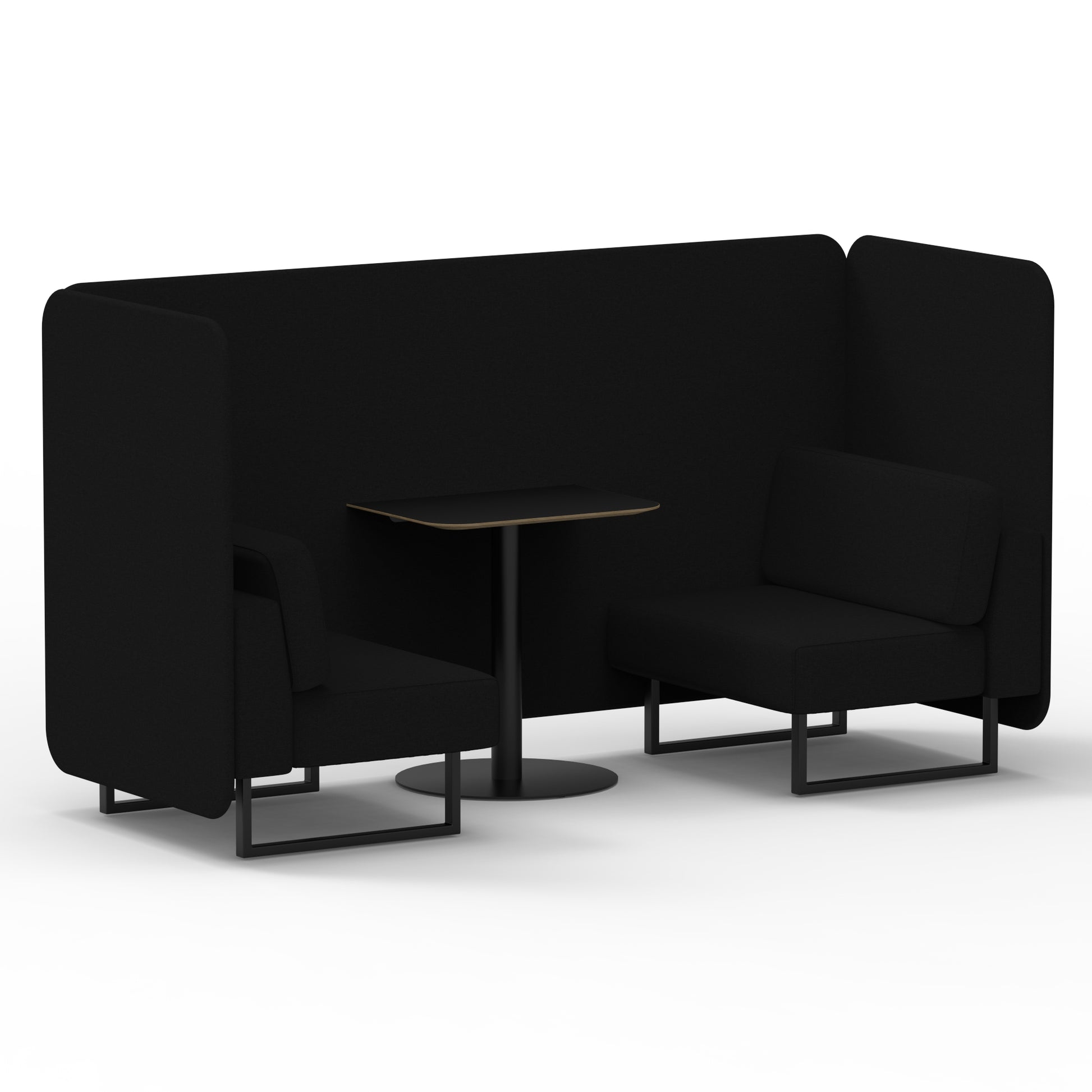 Brixworth Bench Booth With Black Table In Single Tone