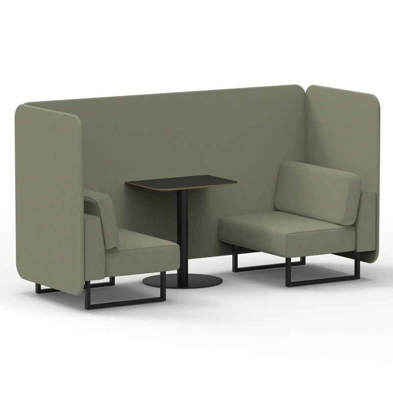 Brixworth Bench Booth With Black Table In Single Tone