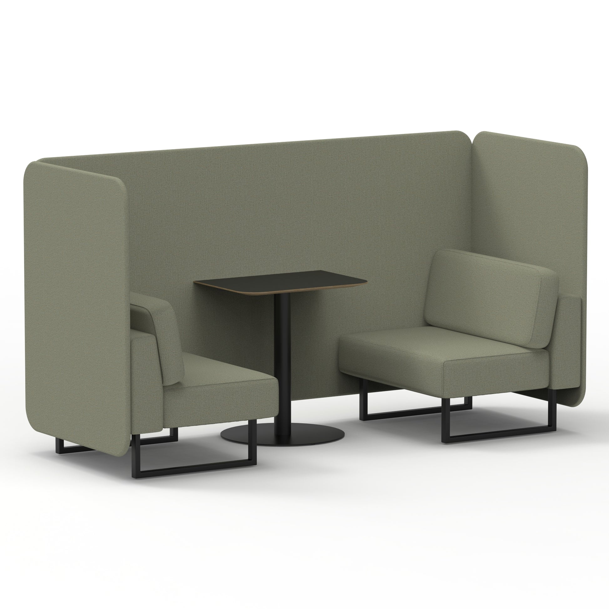 Brixworth Bench Booth With Black Table In Single Tone