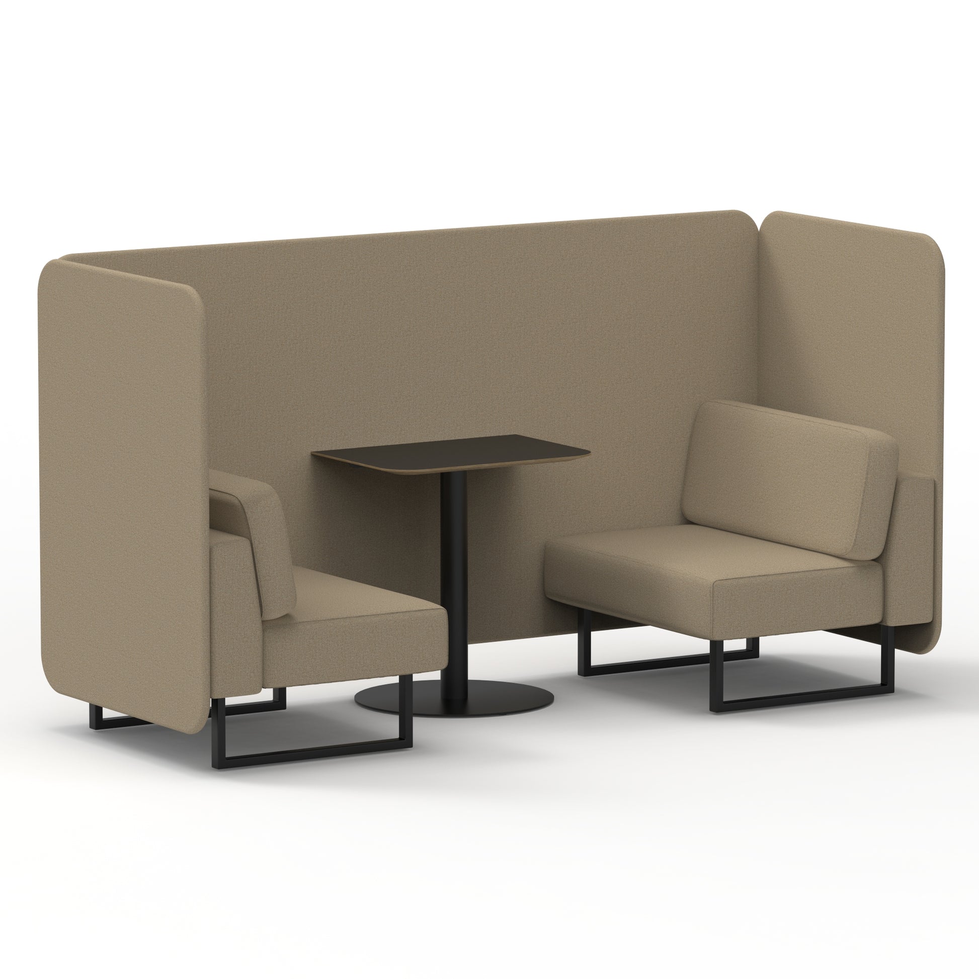 Brixworth Bench Booth With Black Table In Single Tone