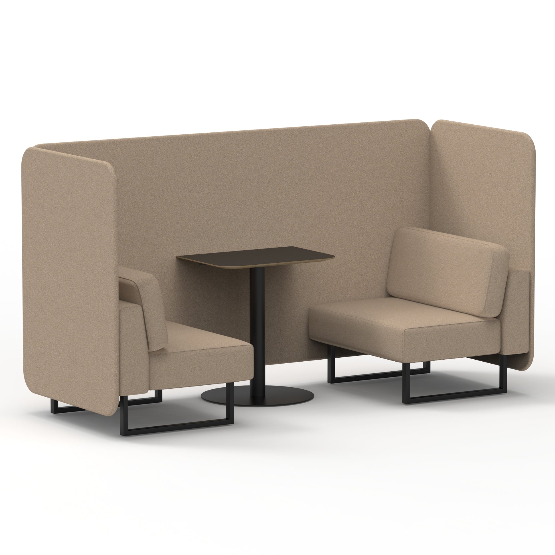 Brixworth Bench Booth With Black Table In Single Tone