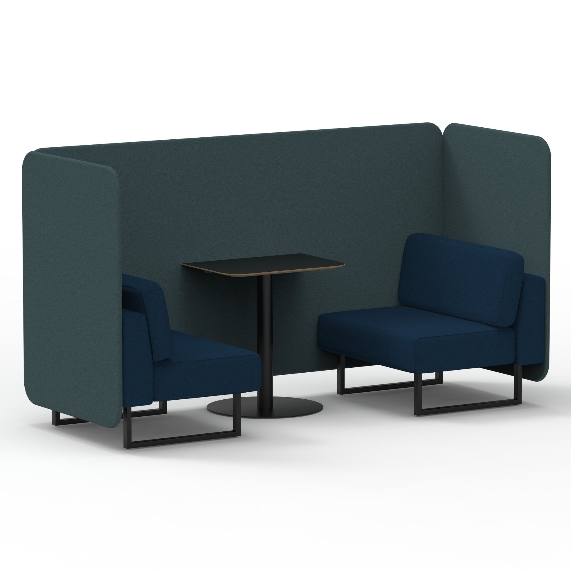 Brixworth Bench Booth With Black Table In Two Tone