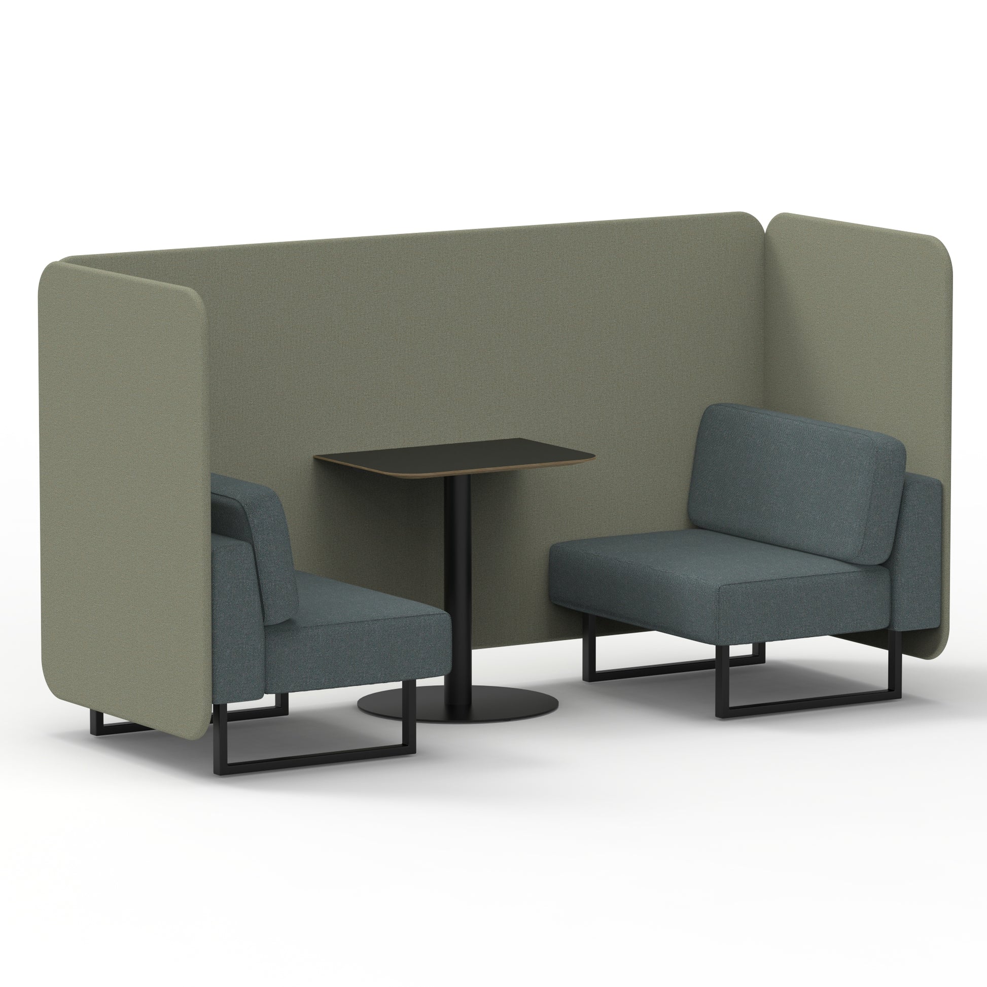Brixworth Bench Booth With Black Table In Two Tone