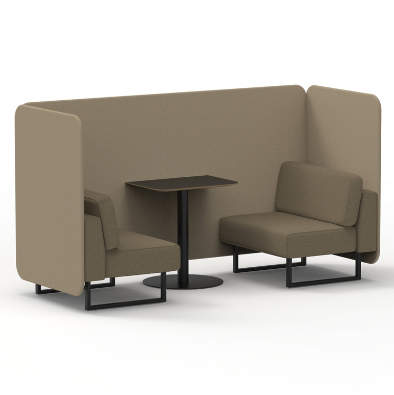 Brixworth Bench Booth With Black Table In Two Tone