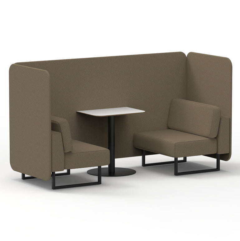 Brixworth Bench Booth With White Table In Single Tone