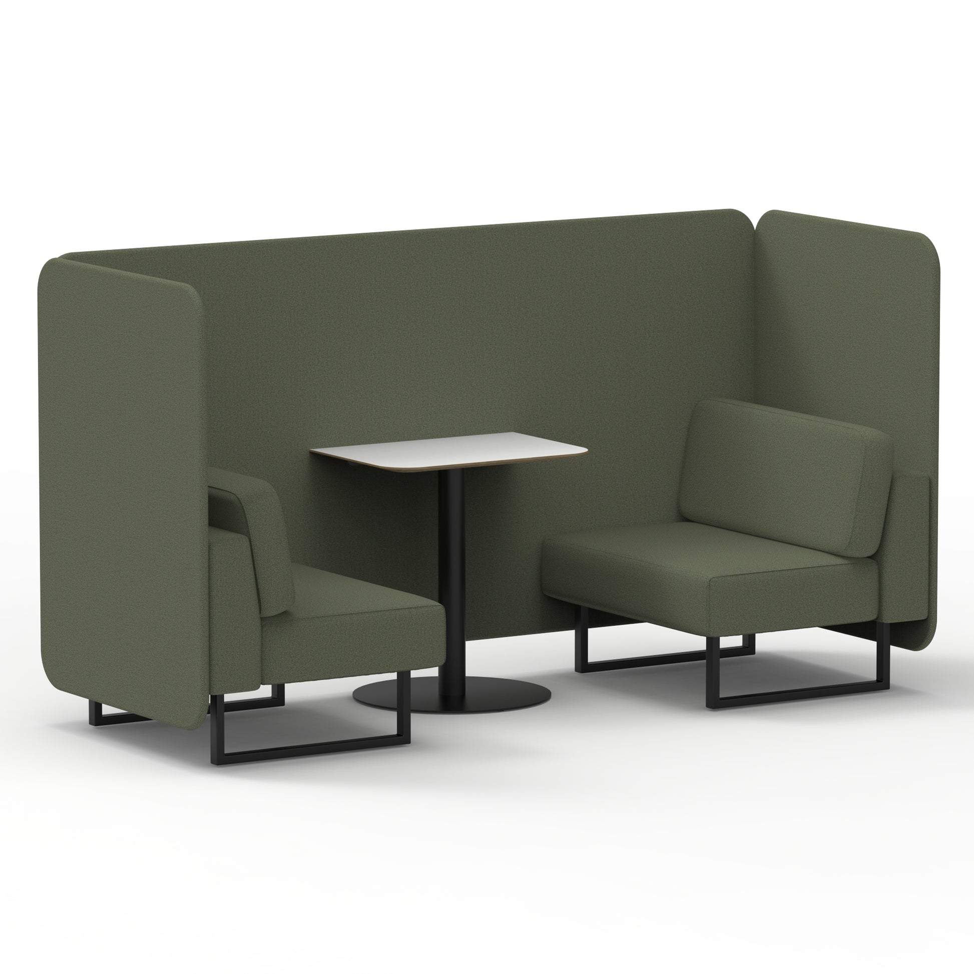 Brixworth Bench Booth With White Table In Single Tone