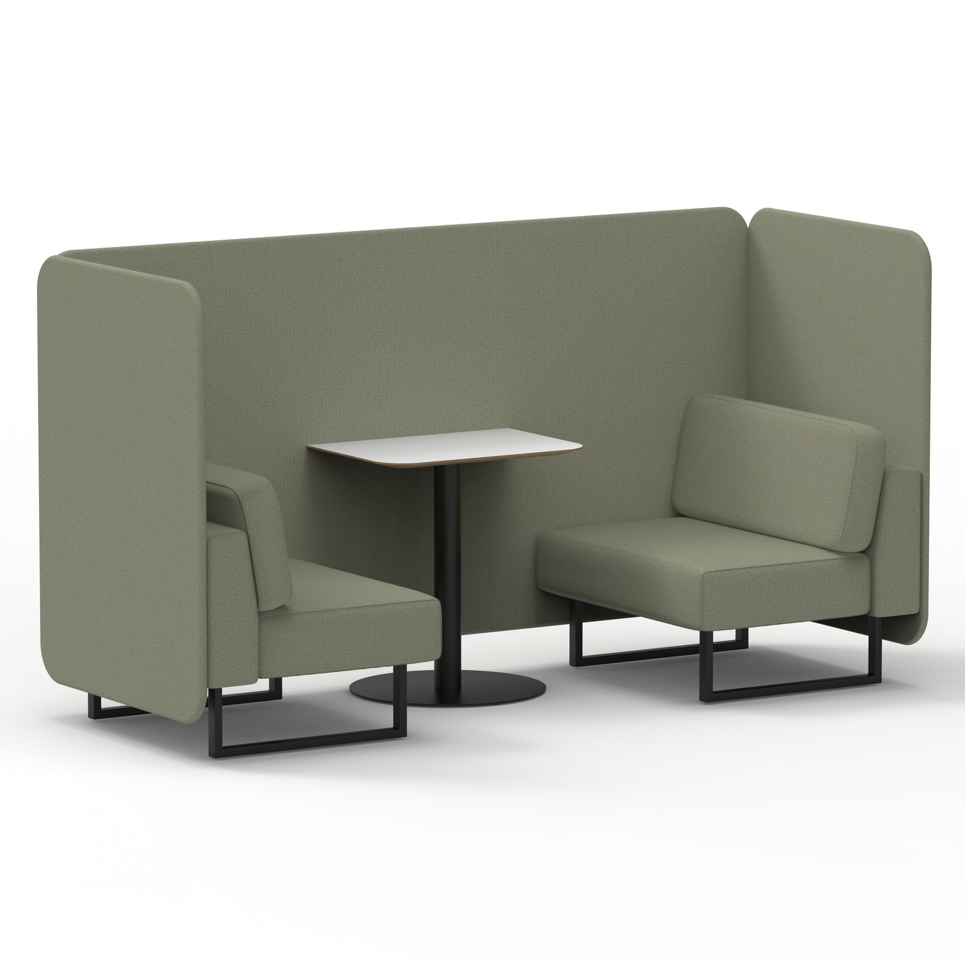 Brixworth Bench Booth With White Table In Single Tone