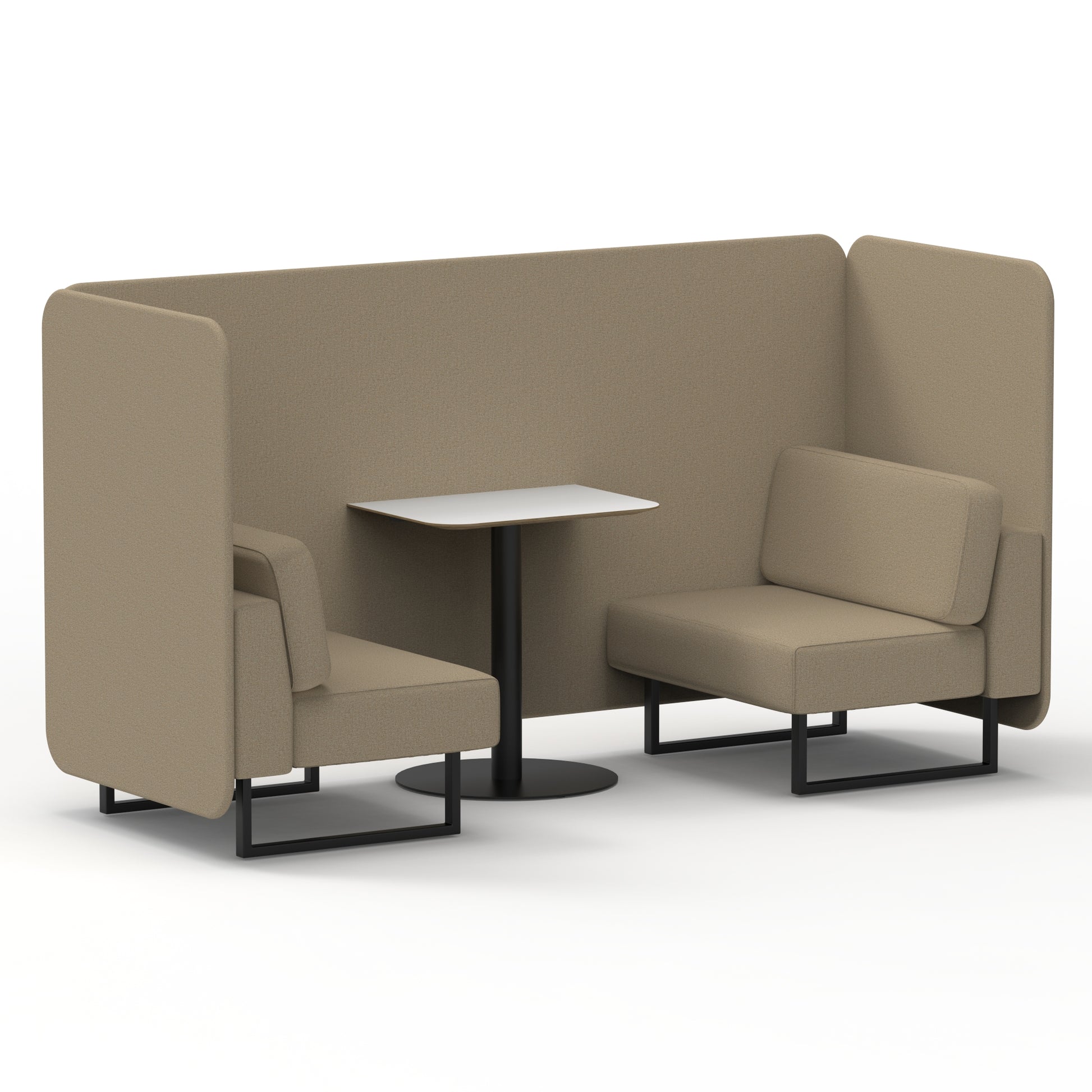 Brixworth Bench Booth With White Table In Single Tone