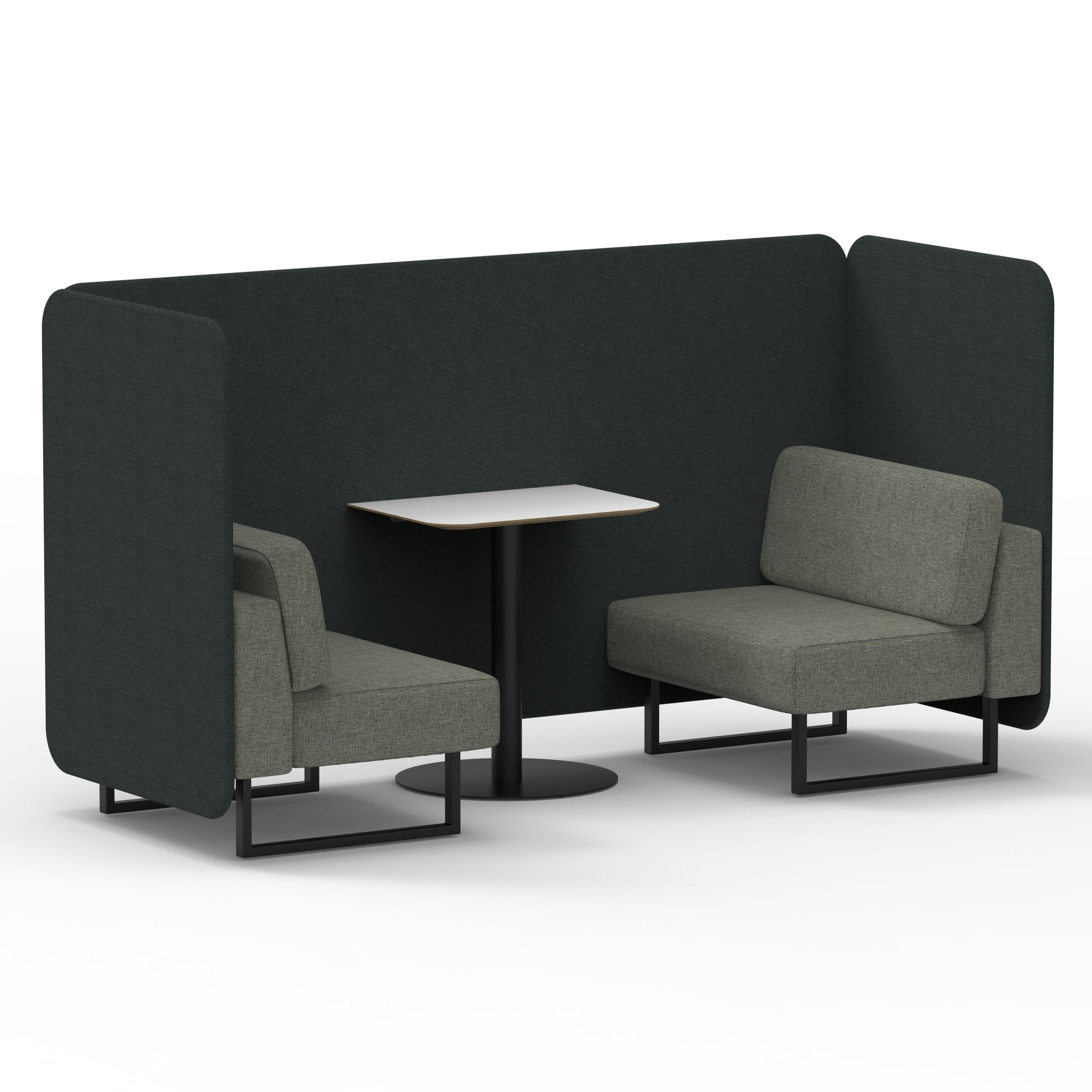Brixworth Bench Booth With White Table In Two Tone