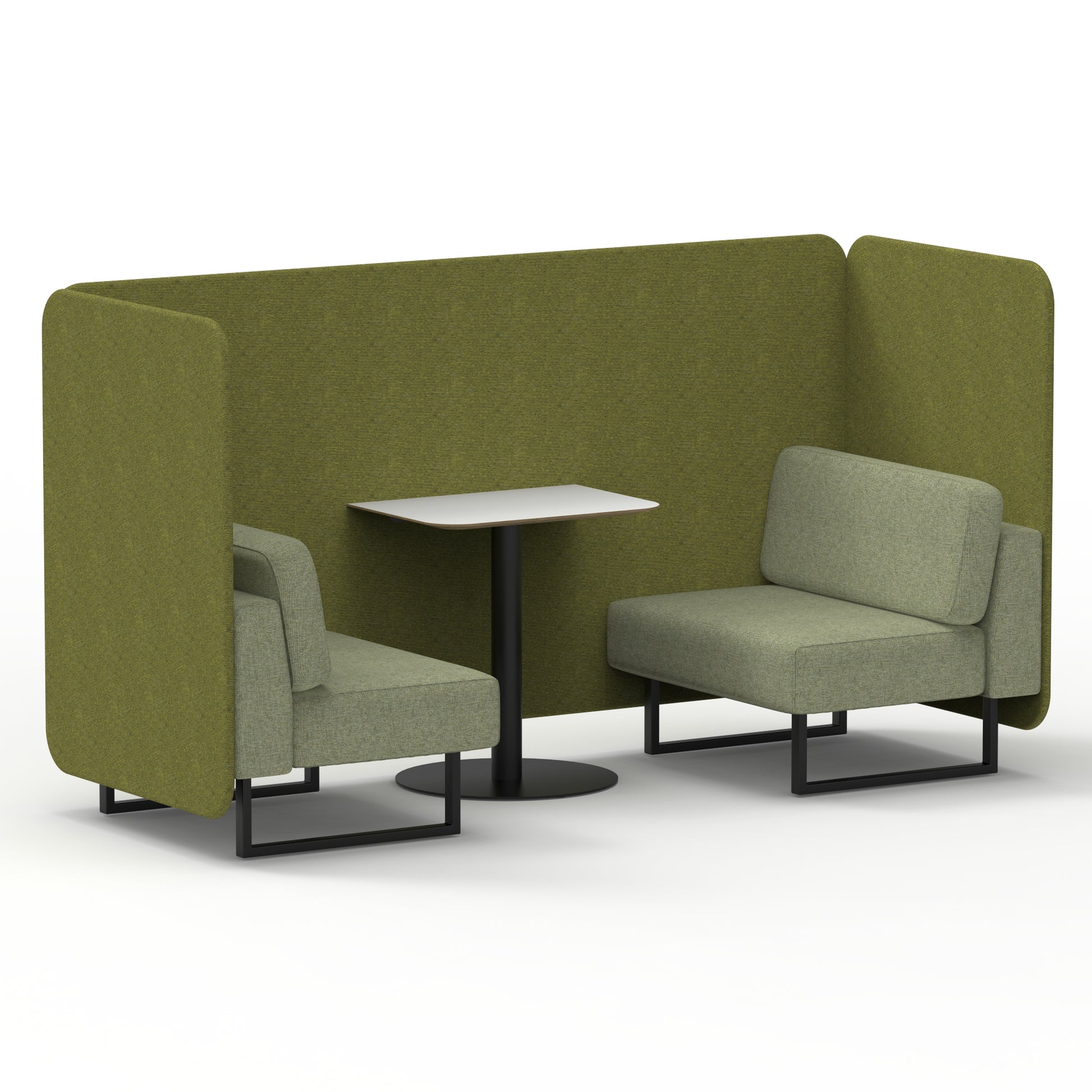 Brixworth Bench Booth With White Table In Two Tone