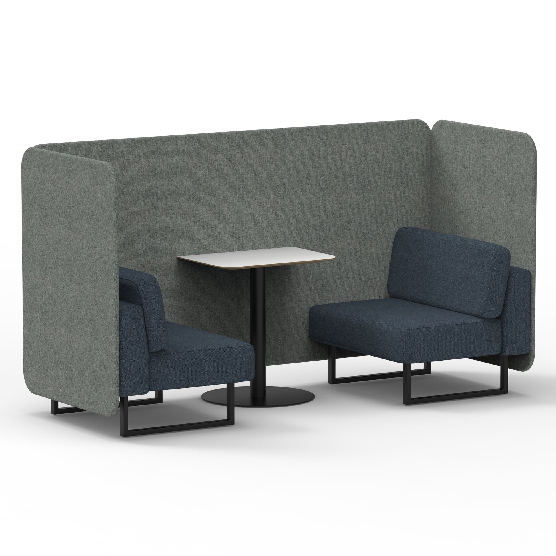 Brixworth Bench Booth With White Table In Two Tone