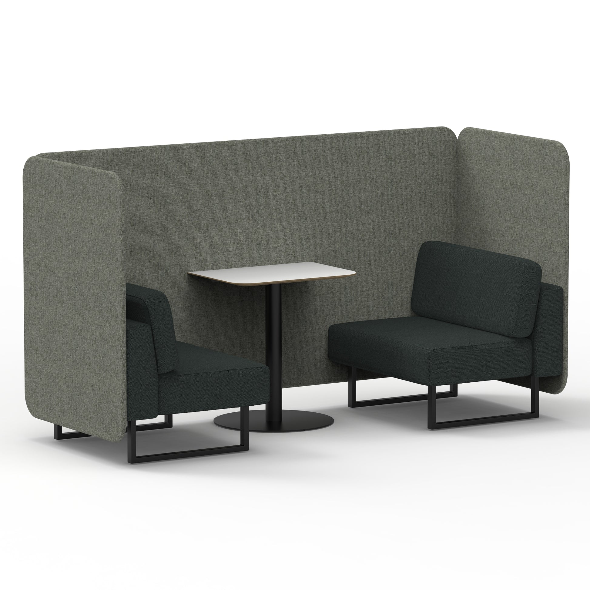 Brixworth Bench Booth With White Table In Two Tone