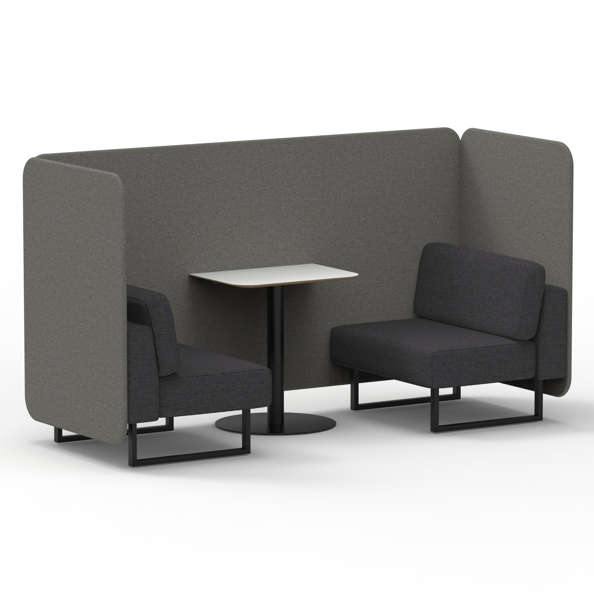 Brixworth Bench Booth With White Table In Two Tone