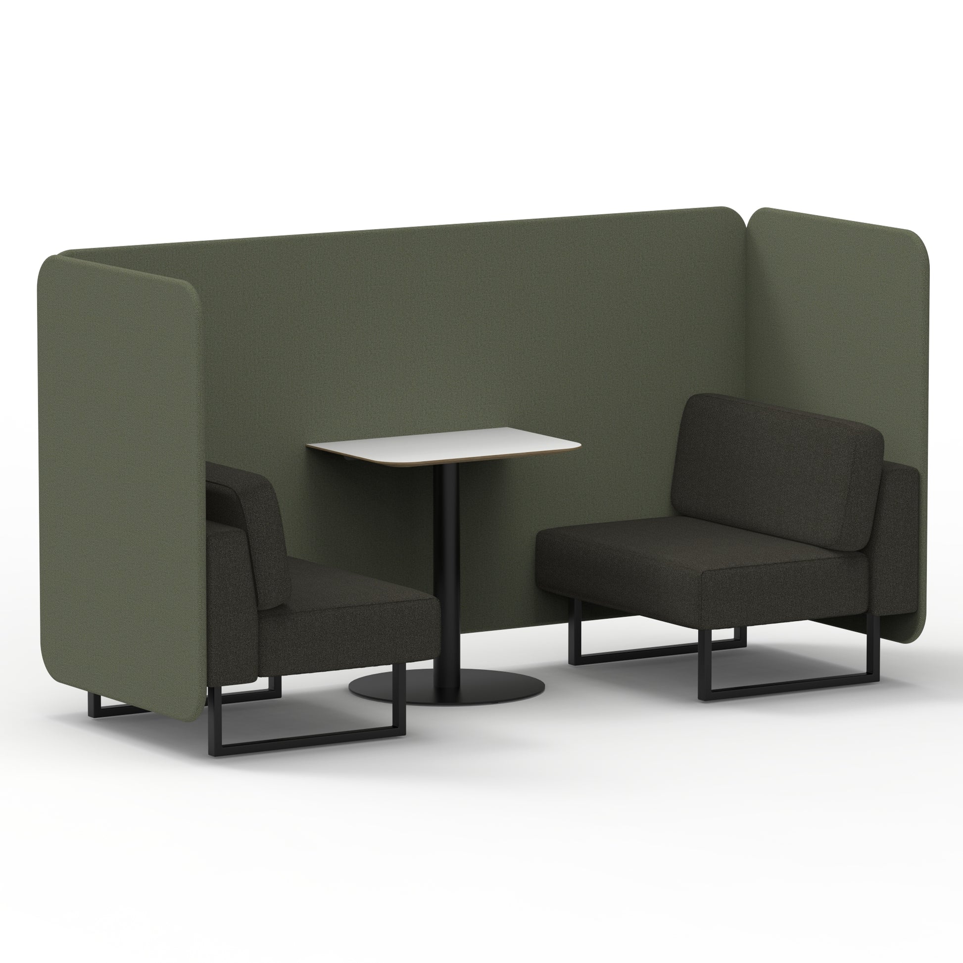 Brixworth Bench Booth With White Table In Two Tone