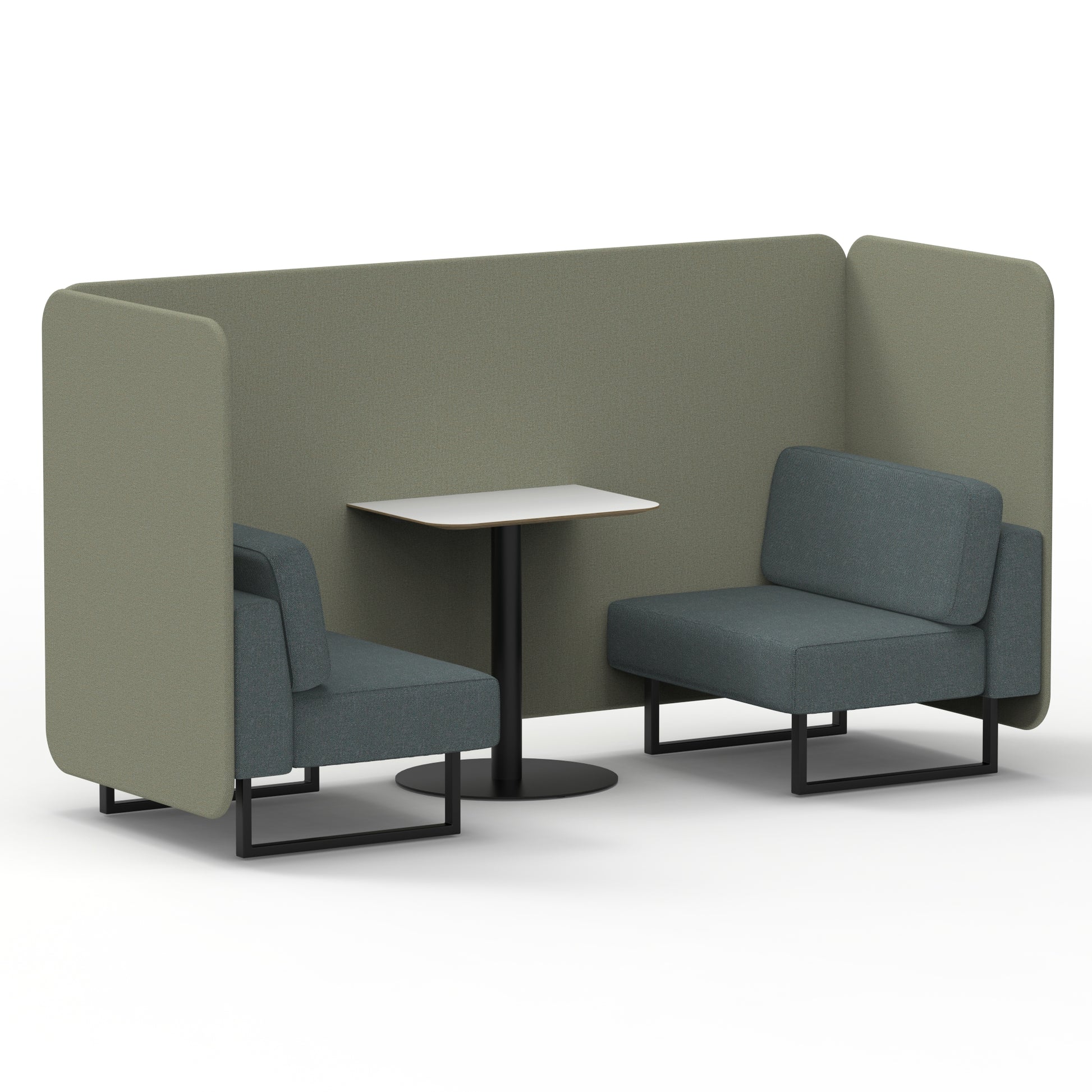 Brixworth Bench Booth With White Table In Two Tone