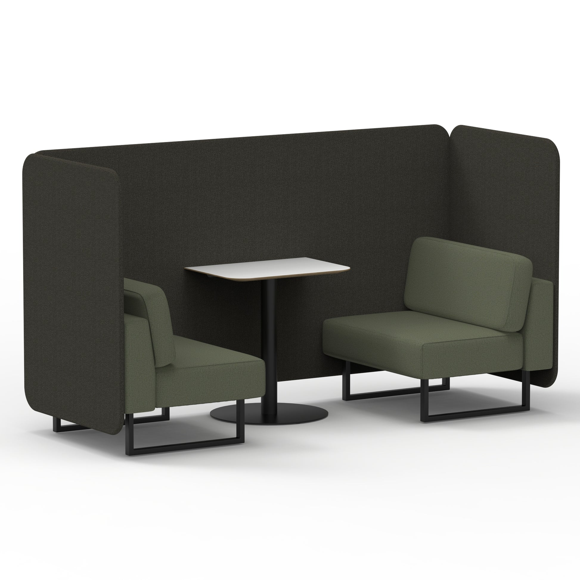 Brixworth Bench Booth With White Table In Two Tone