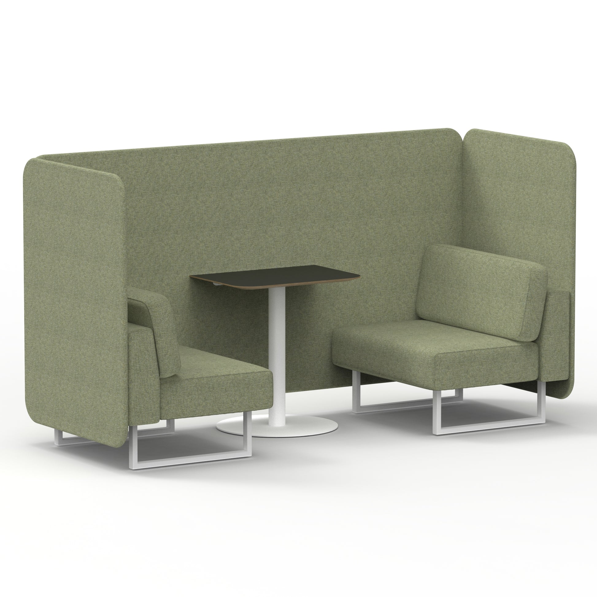 Brixworth Bench Booth With Black Table In Single Tone