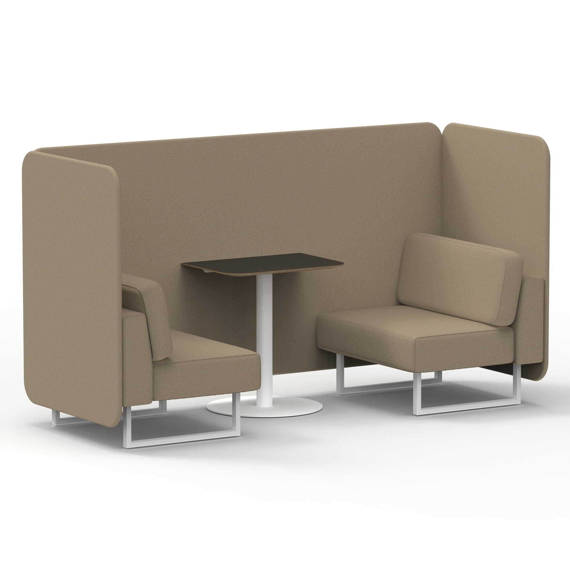 Brixworth Bench Booth With Black Table In Single Tone