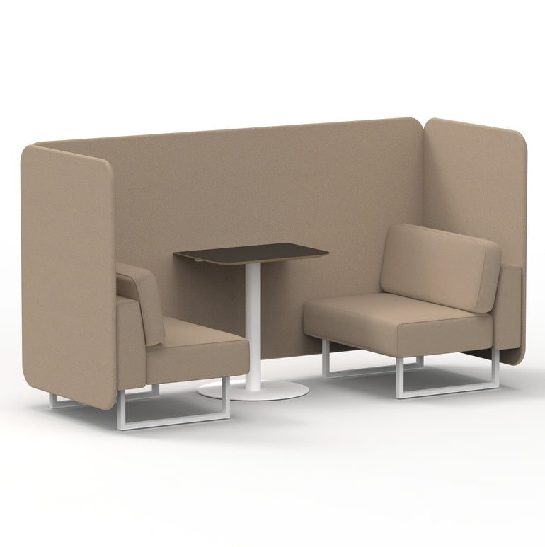 Brixworth Bench Booth With Black Table In Single Tone