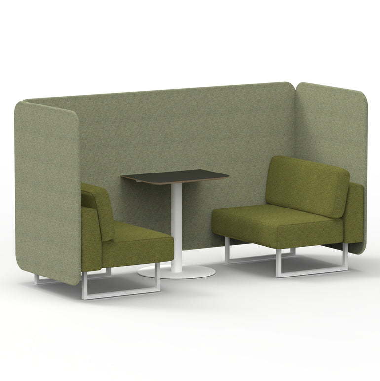 Brixworth Bench Booth With Black Table In Two Tone