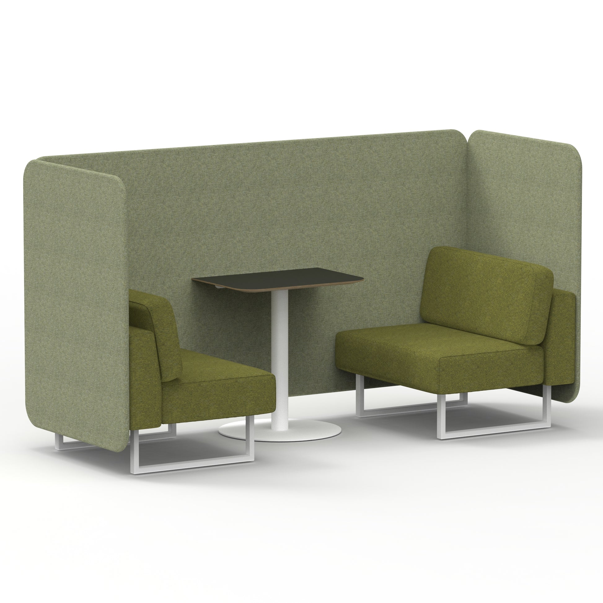 Brixworth Bench Booth With Black Table In Two Tone