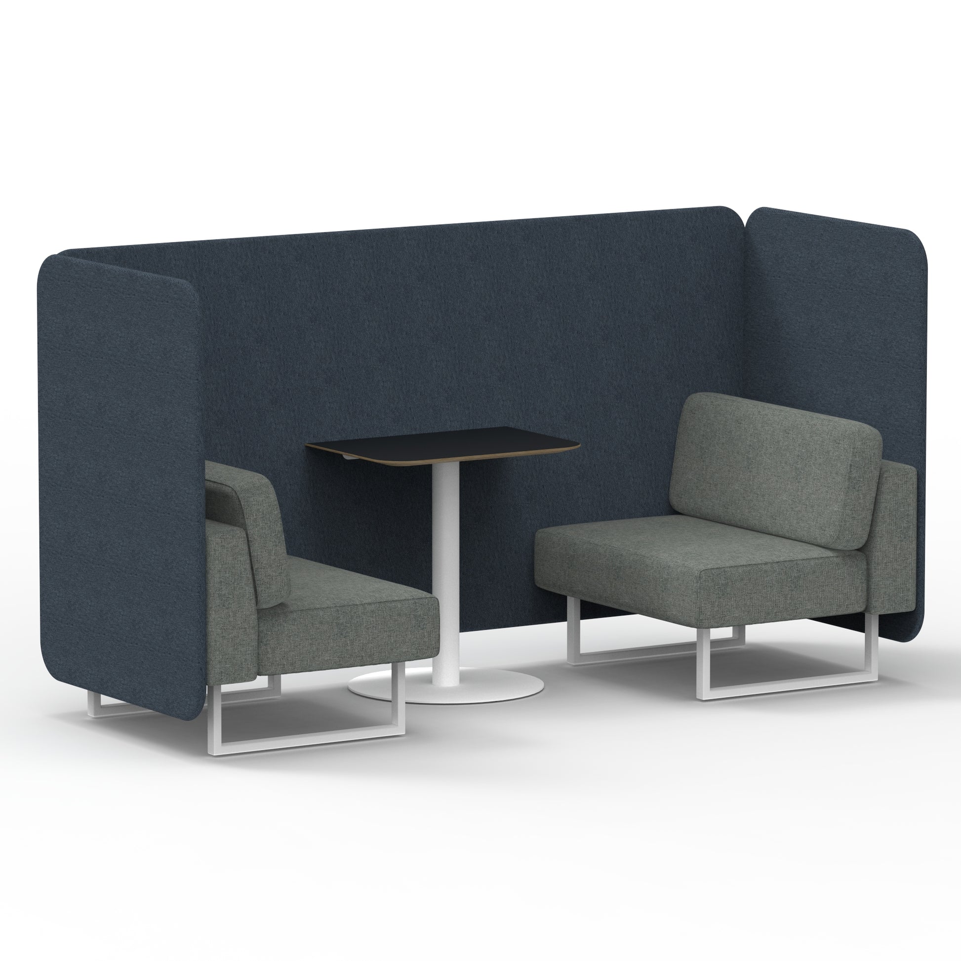 Brixworth Bench Booth With Black Table In Two Tone