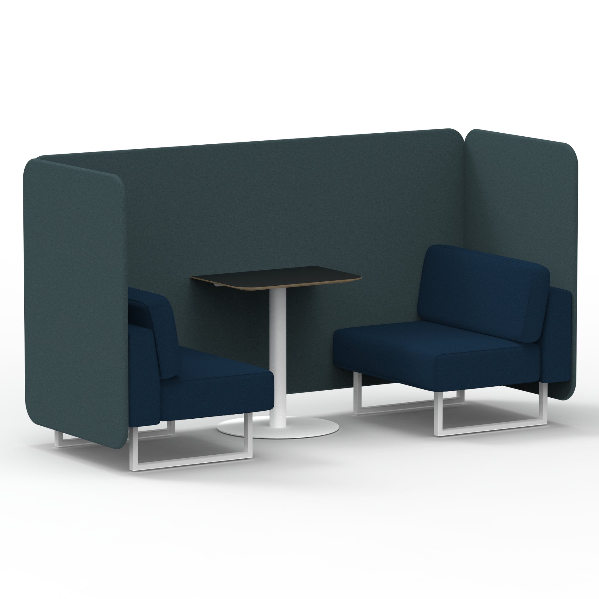 Brixworth Bench Booth With Black Table In Two Tone