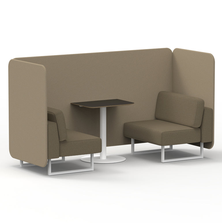 Brixworth Bench Booth With Black Table In Two Tone