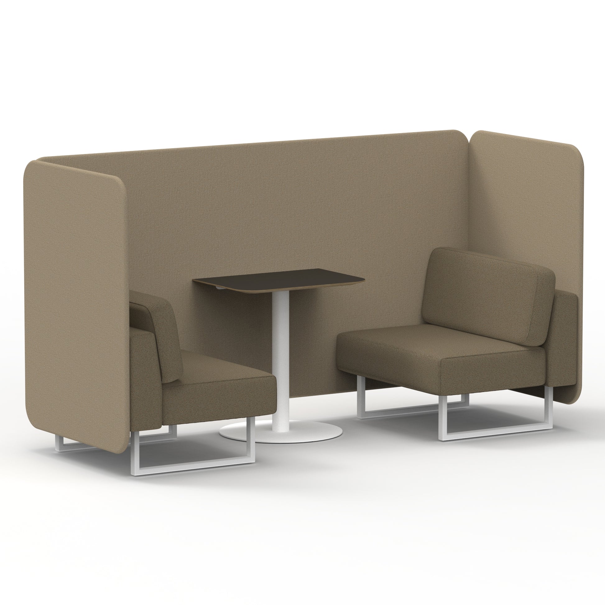 Brixworth Bench Booth With Black Table In Two Tone