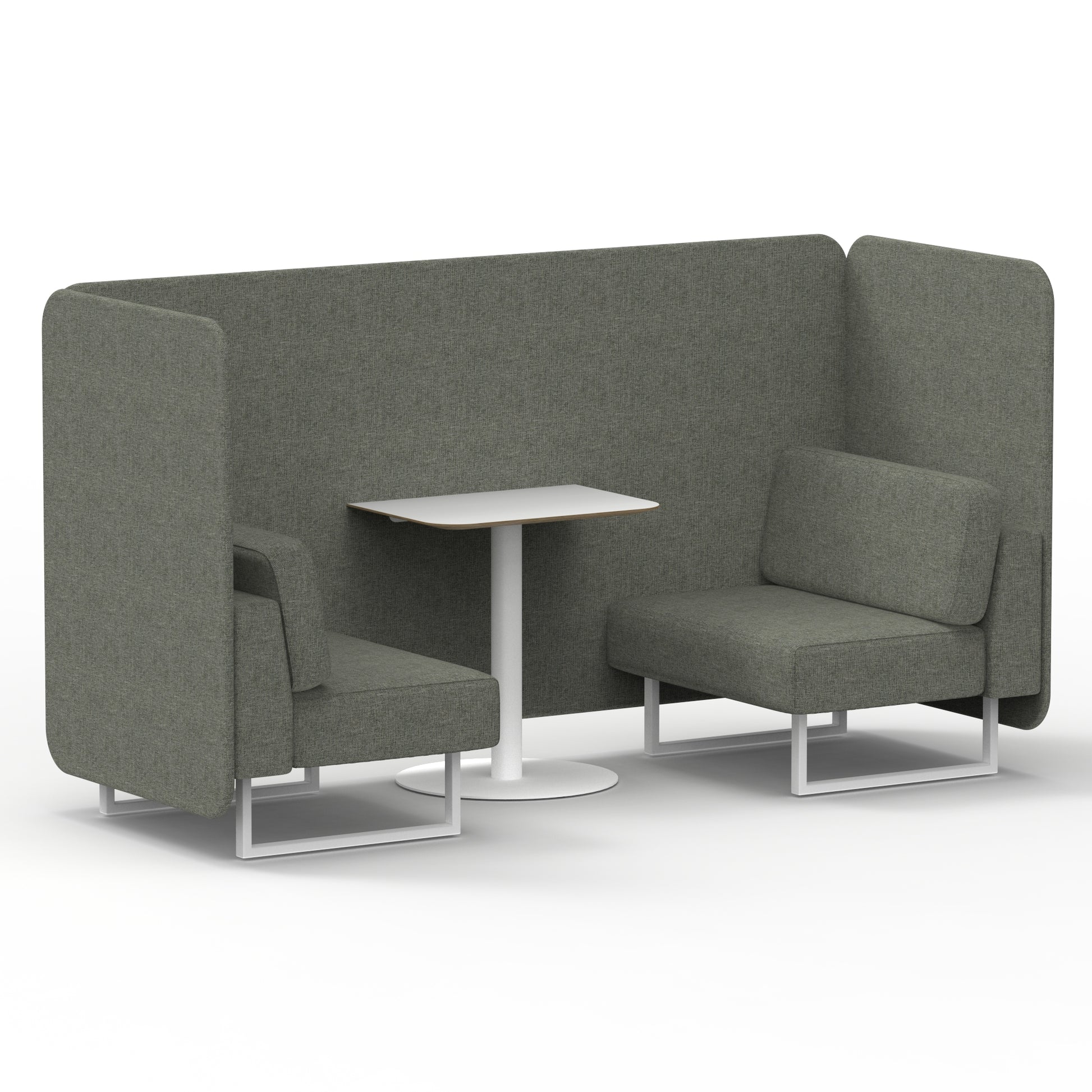Brixworth Bench Booth With White Table In Single Tone