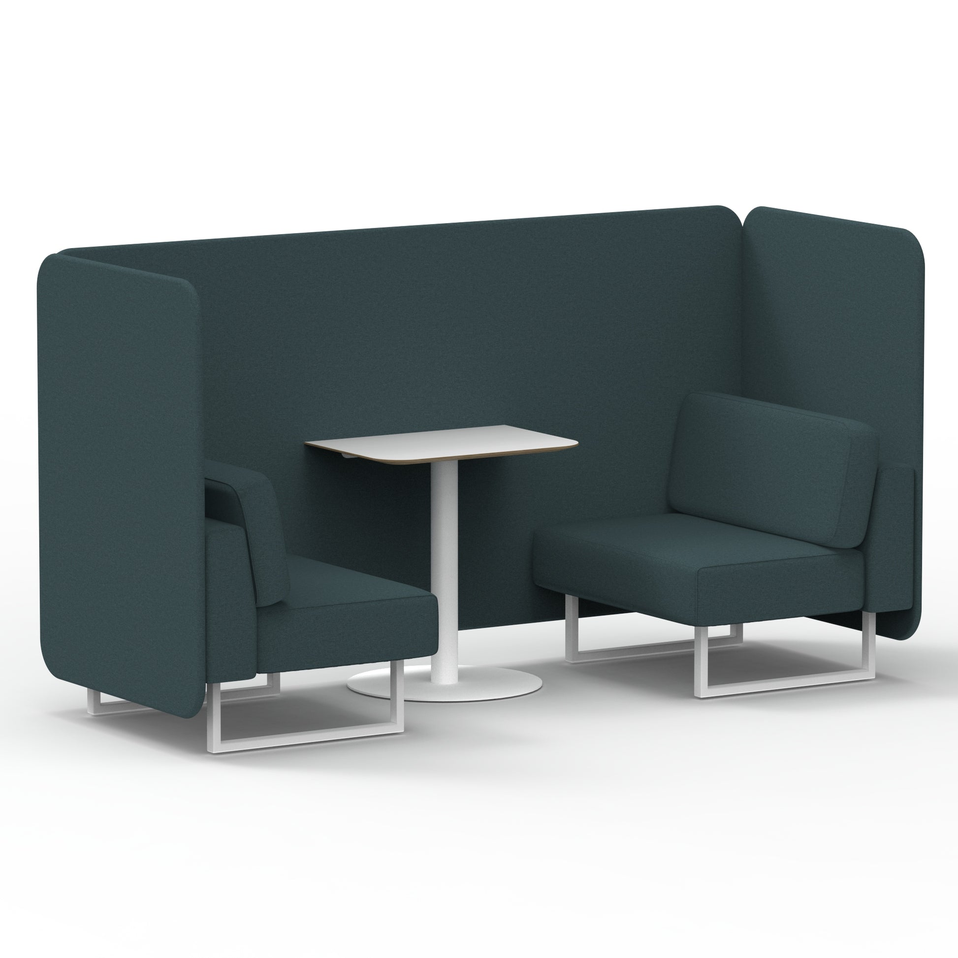 Brixworth Bench Booth With White Table In Single Tone
