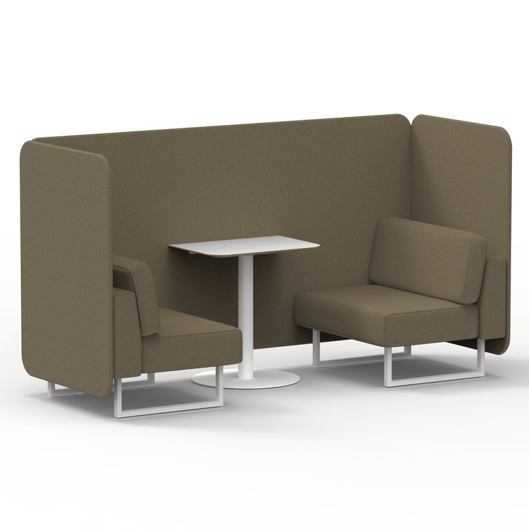 Brixworth Bench Booth With White Table In Single Tone