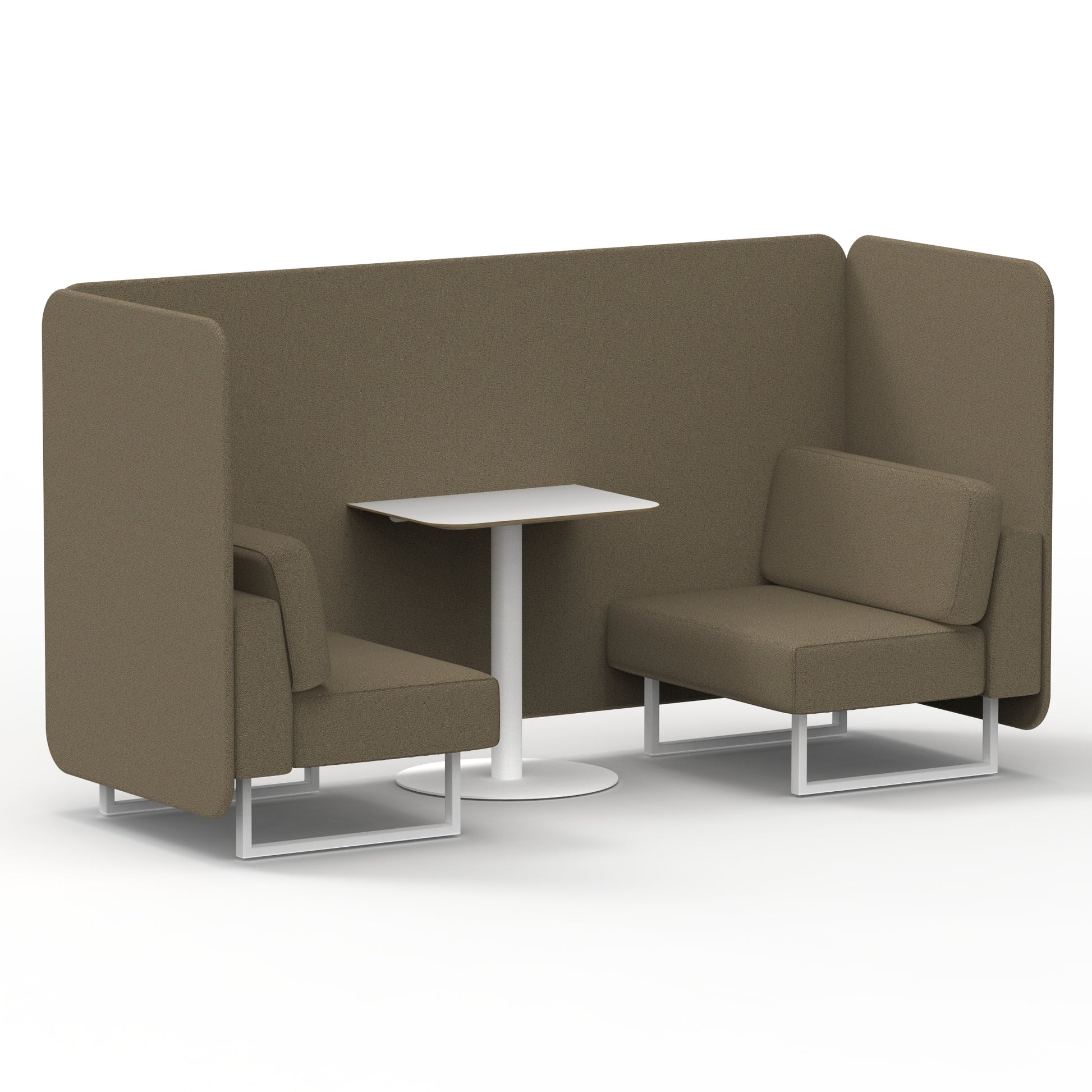 Brixworth Bench Booth With White Table In Single Tone