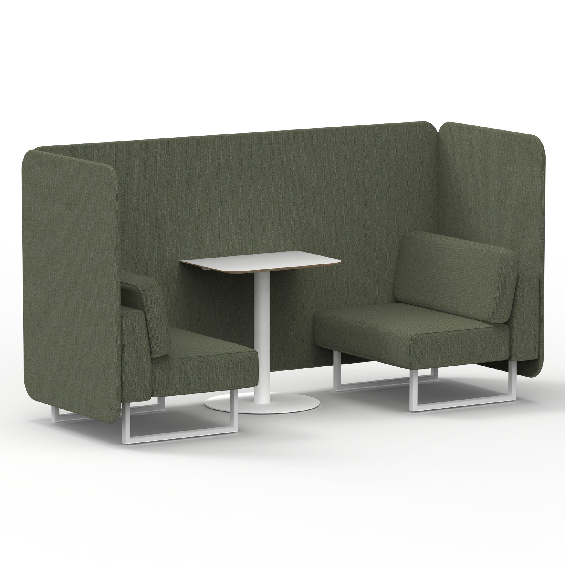 Brixworth Bench Booth With White Table In Single Tone