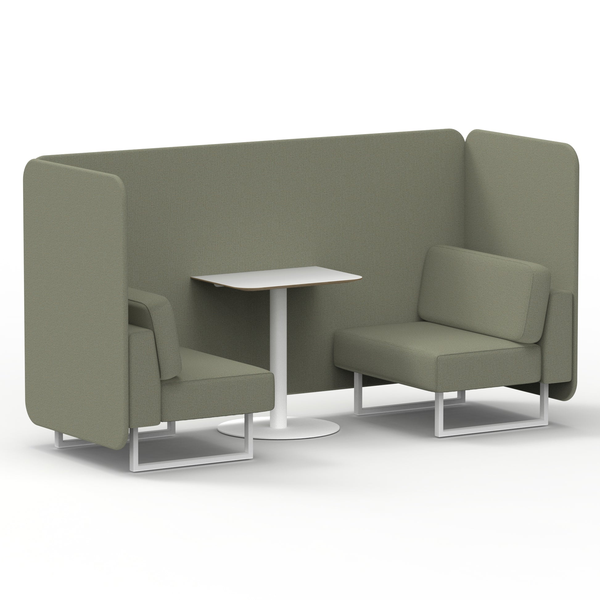 Brixworth Bench Booth With White Table In Single Tone