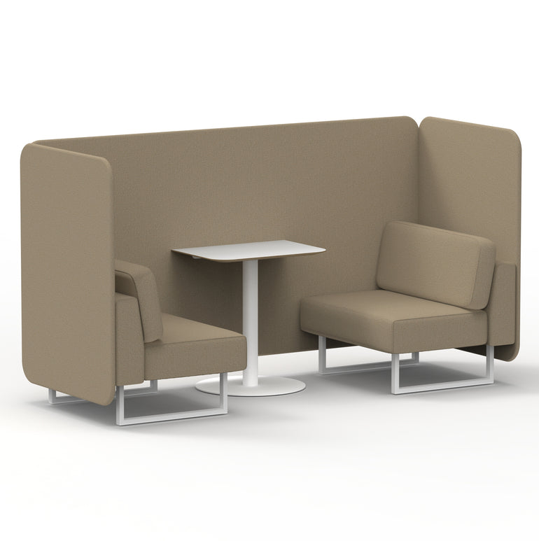 Brixworth Bench Booth With White Table In Single Tone