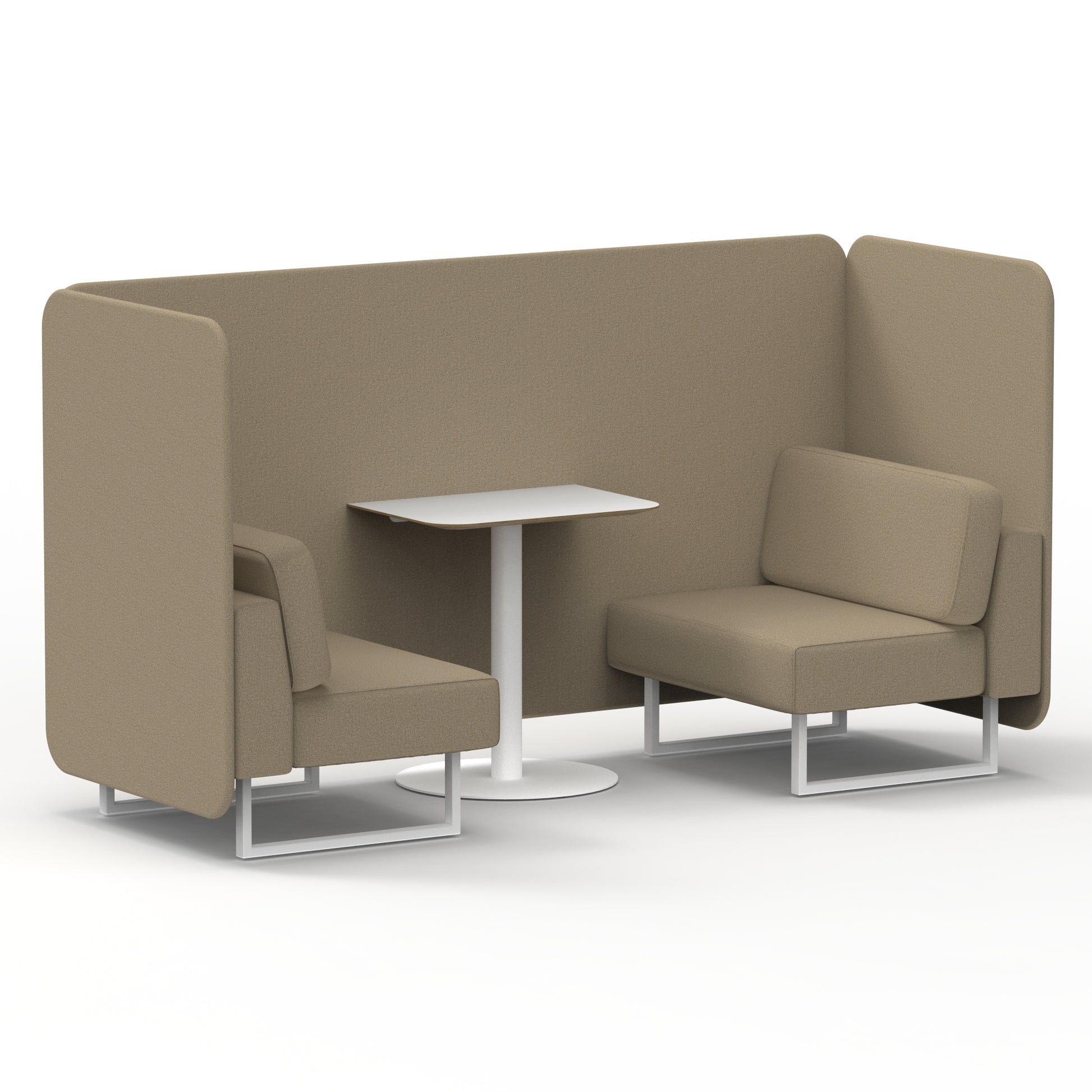 Brixworth Bench Booth With White Table In Single Tone