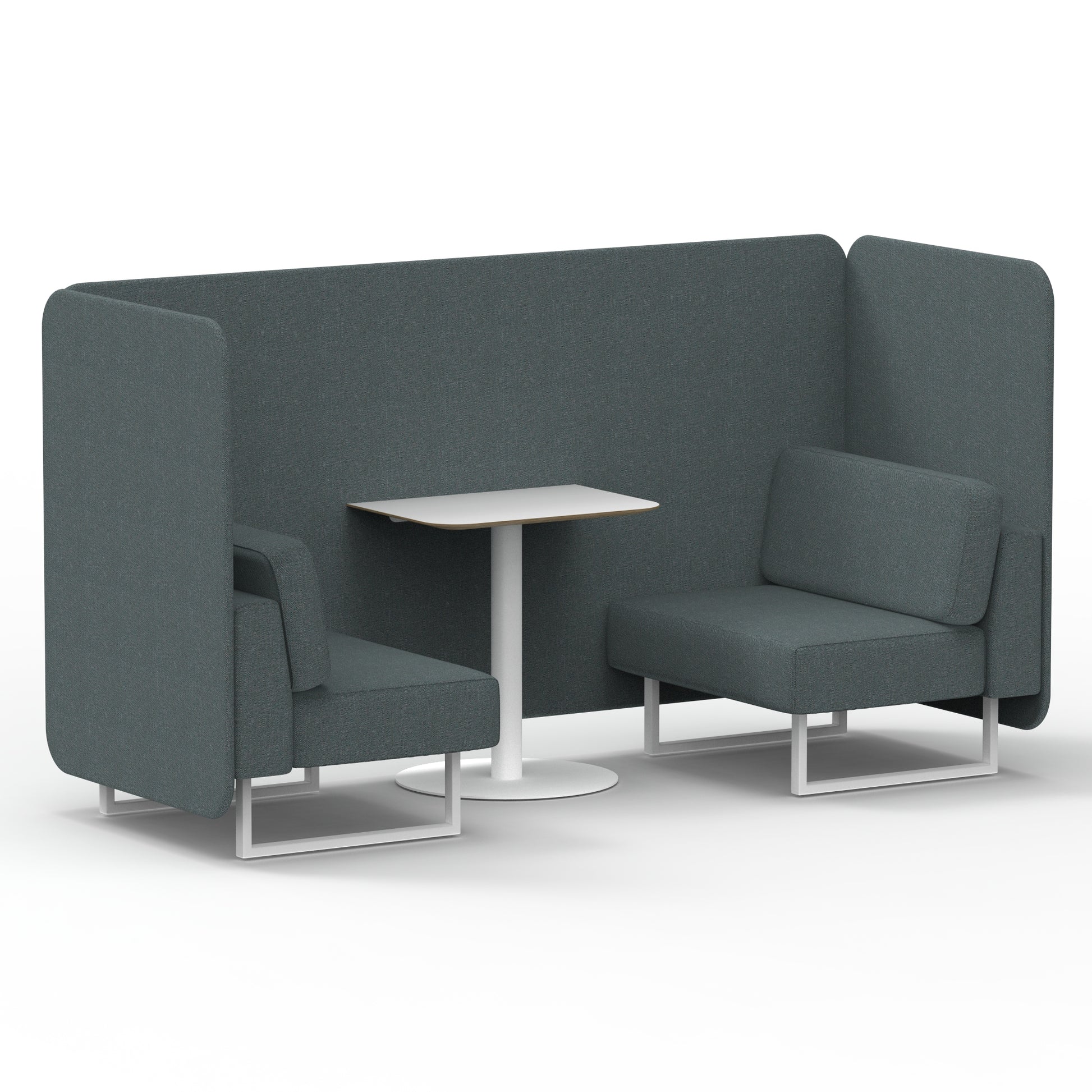 Brixworth Bench Booth With White Table In Single Tone