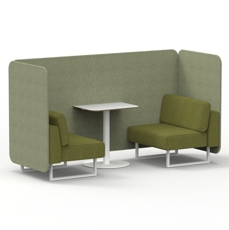 Brixworth Bench Booth With White Table In Two Tone
