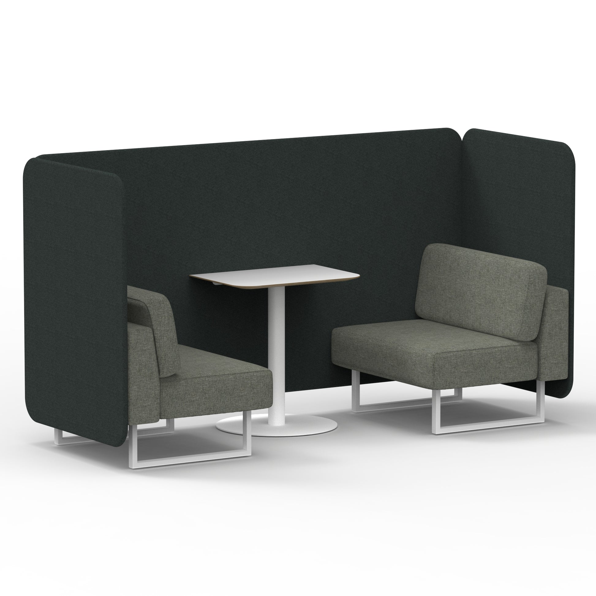 Brixworth Bench Booth With White Table In Two Tone
