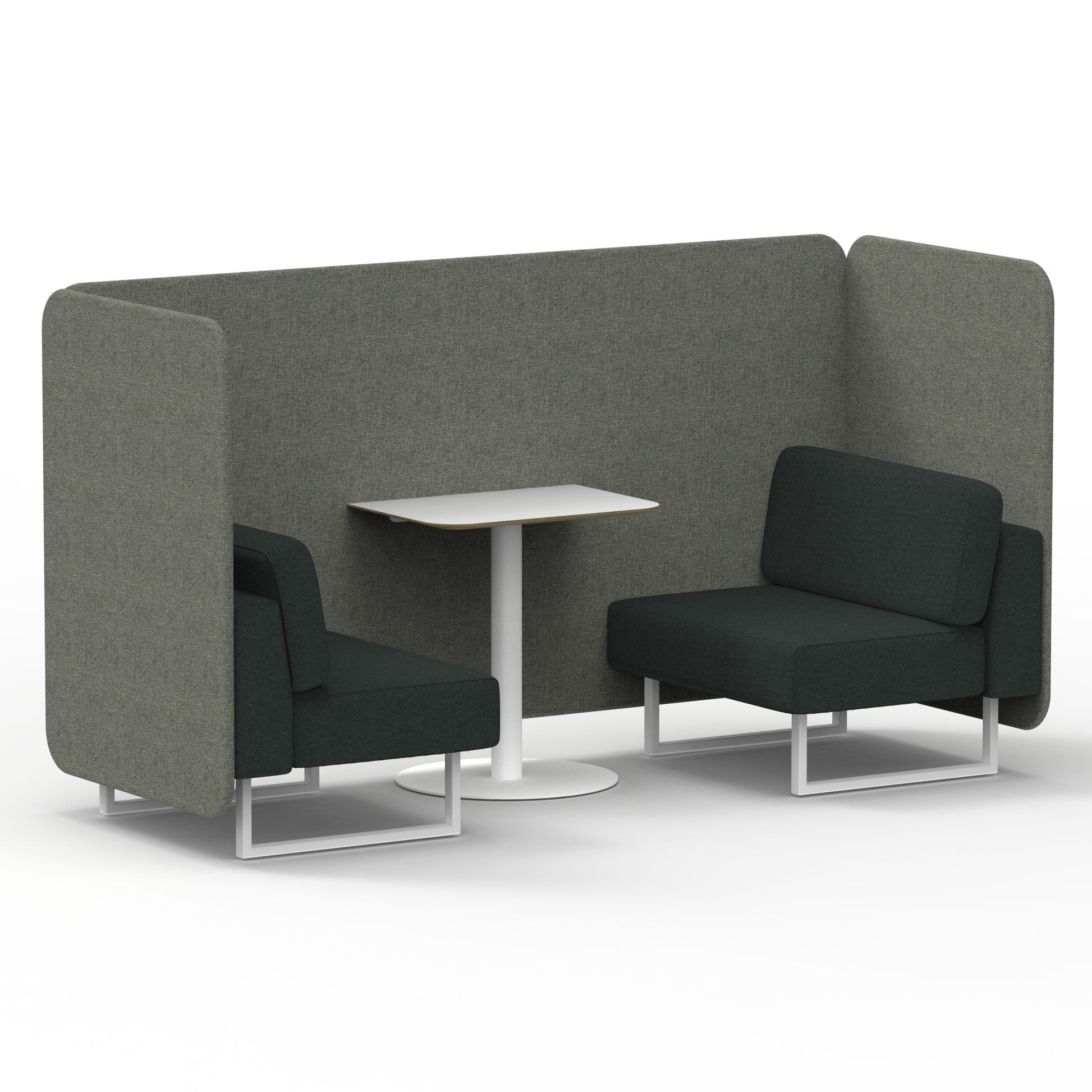 Brixworth Bench Booth With White Table In Two Tone