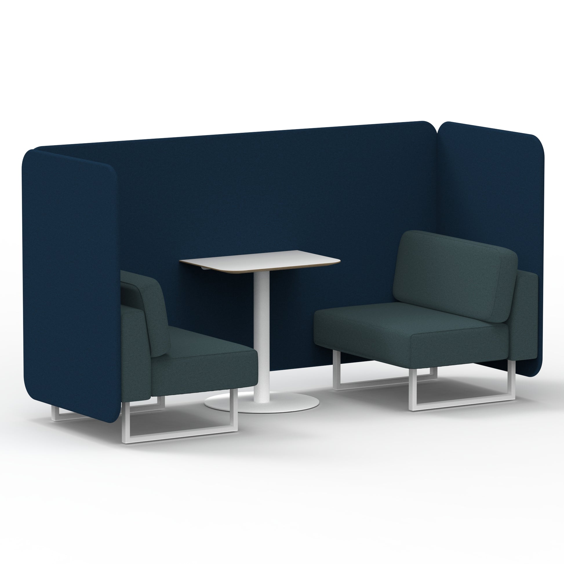 Brixworth Bench Booth With White Table In Two Tone